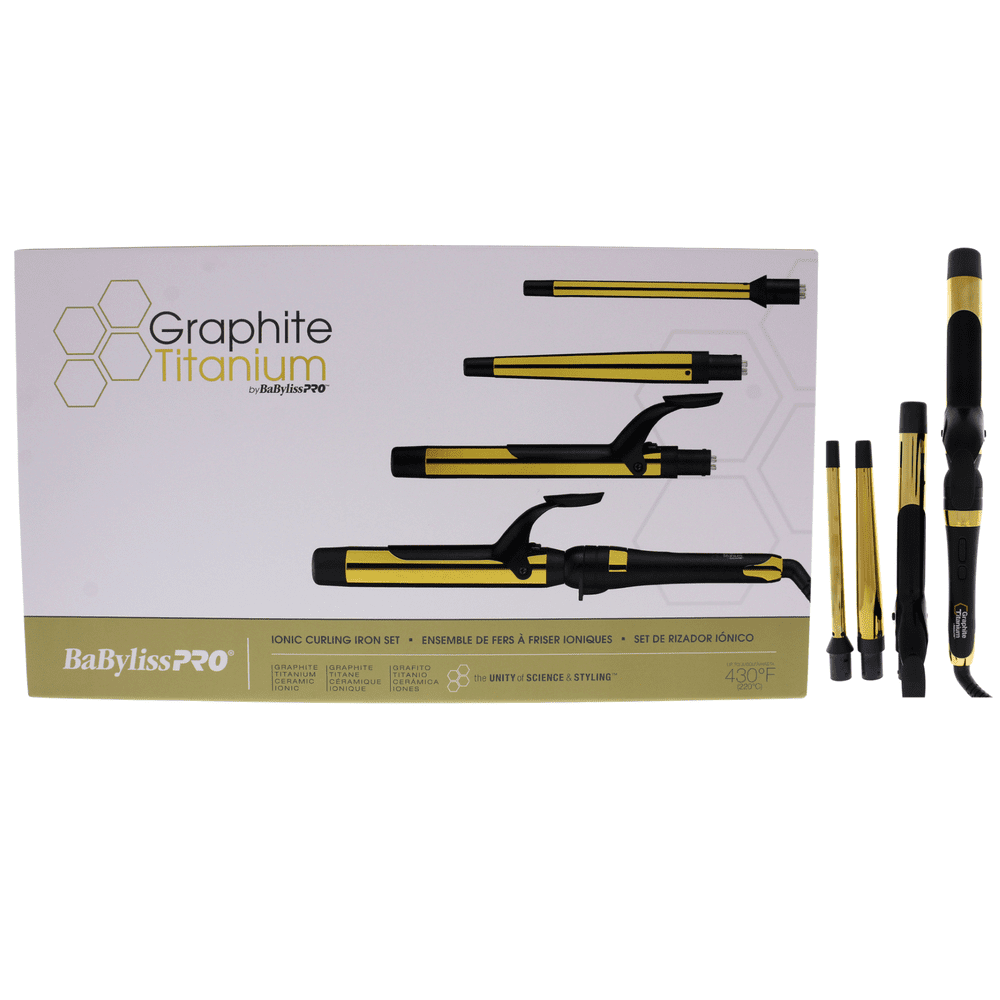 BabylissPro Graphite Titanium Ionic Curling Iron Set