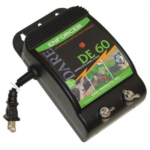 Dare DE-60 Enforcer Series Electric Fence Energizer, 0.10 Joule Output