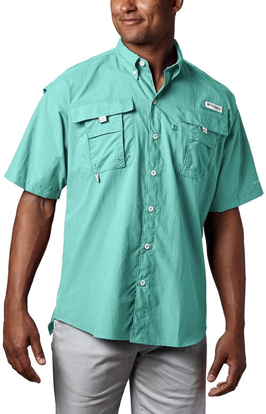 Columbia Mens PFG Bahama II UPF 30 Short Sleeve Fishing Shirt Gulf Stream 6X