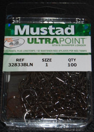 Mustad 32833NP-BN Ultra Point 90 Degree 2X Stron Jig Hooks - Size 1