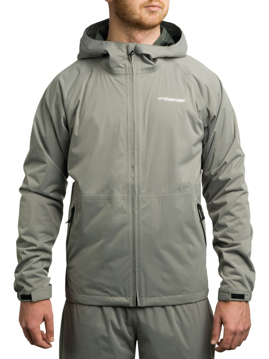 Whitewater Fishing Men¡¯s Packable Rain Jacket, Rain Gear for Men (Steel Grey, Large)
