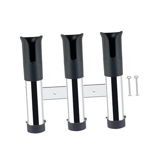 3 Tube Fishing Rod Holder Pole Rest Fishing Pole Rack for Ship Boats Marine Black
