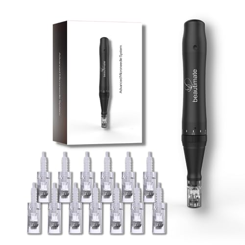 beautimate Professional Microneedle Derma Pen Skincare Microneeling Facial System with 12 Cartridges - 10pcs 36-2 pcs 12-pin 0.25mm