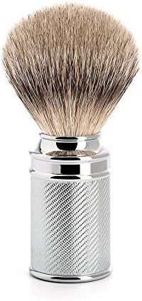 MÜHLE Traditional Silvertip Badger Shaving Brush | Chrome Plated Stainless Steel Handle | Luxury Shave Accessory for Men