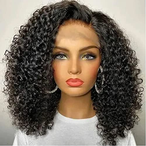 larima Curly Human Hair Wig 13x4 Curly Lace Front Wigs Human Hair 180% Density Hd Lace Wigs Human Hair Pre Plucked with Baby Hair 16 inch Wear and Go Glueless Wig Human Hair