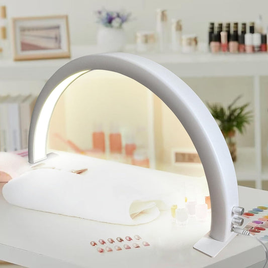 Half Moon Light for Nail Desk, 36W 29in High Brightness Adjustment Half Moon Lamp, LED Arch Light for Manicure Techs, 2700-5600K, Tattoo Lighting Lamp, Eyelash Extension Light