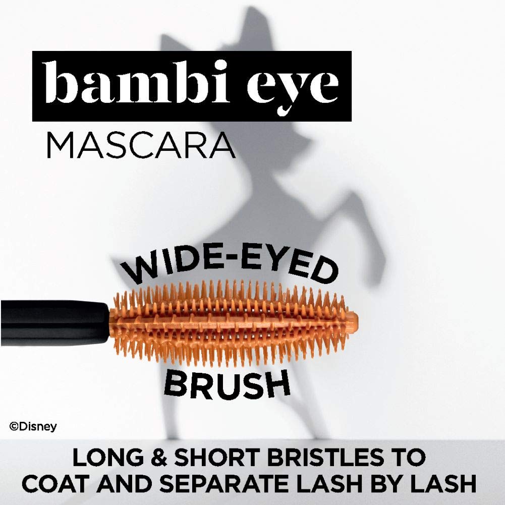 L'Oreal Paris Makeup Bambi Eye Mascara, Lasting Volume, Length &amp; Lift, Doe-eye Definition, No Clumping, Washable, Blackest Black 0.21 Fl Oz