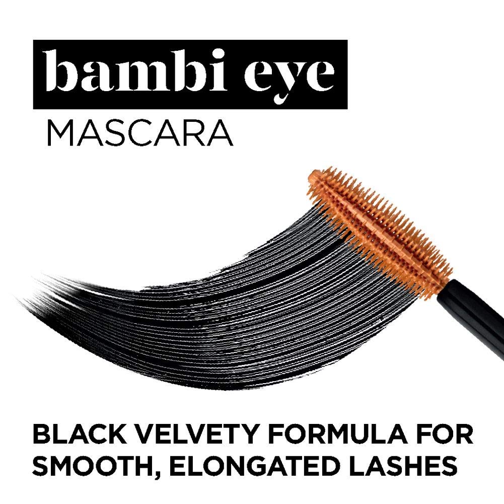 L'Oreal Paris Makeup Bambi Eye Mascara, Lasting Volume, Length &amp; Lift, Doe-eye Definition, No Clumping, Washable, Blackest Black 0.21 Fl Oz