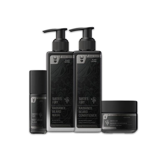 The Beard Struggle Beard Growth Kit for Men Essential Beard Kit includes Beard Balm, Beard Oil, Beard Wash, & Beard Conditioner - Beard Grooming Kit for Men - Platinum Collection - Surtr's Fury
