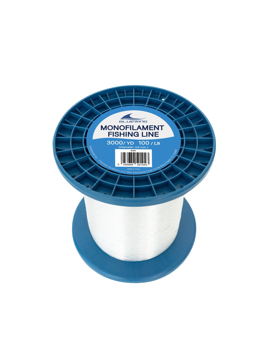 BLUEWING Monofilament Fishing Line 3000YD Clear Invisible Thin Diameter Fishing String Mono Fishing Line, Dia.0.9mm*3000YD*100LB