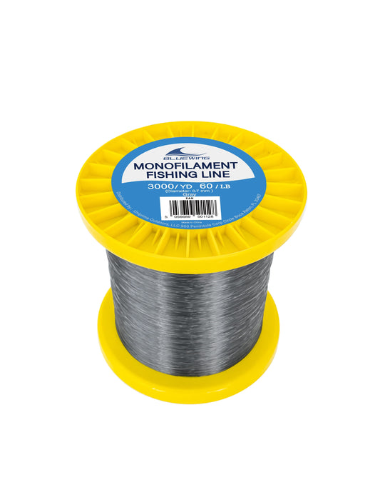 BLUEWING Monofilament Fishing Line 3000YD Invisible Thin Diameter Fishing String Mono Fishing Line, Dia.0.7mm*3000YD*60LB, Gray