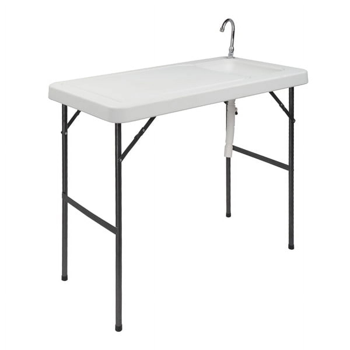 Bornmio Folding Portable fishf Fillet & huntfing & Cutting Table with Sink Faucet