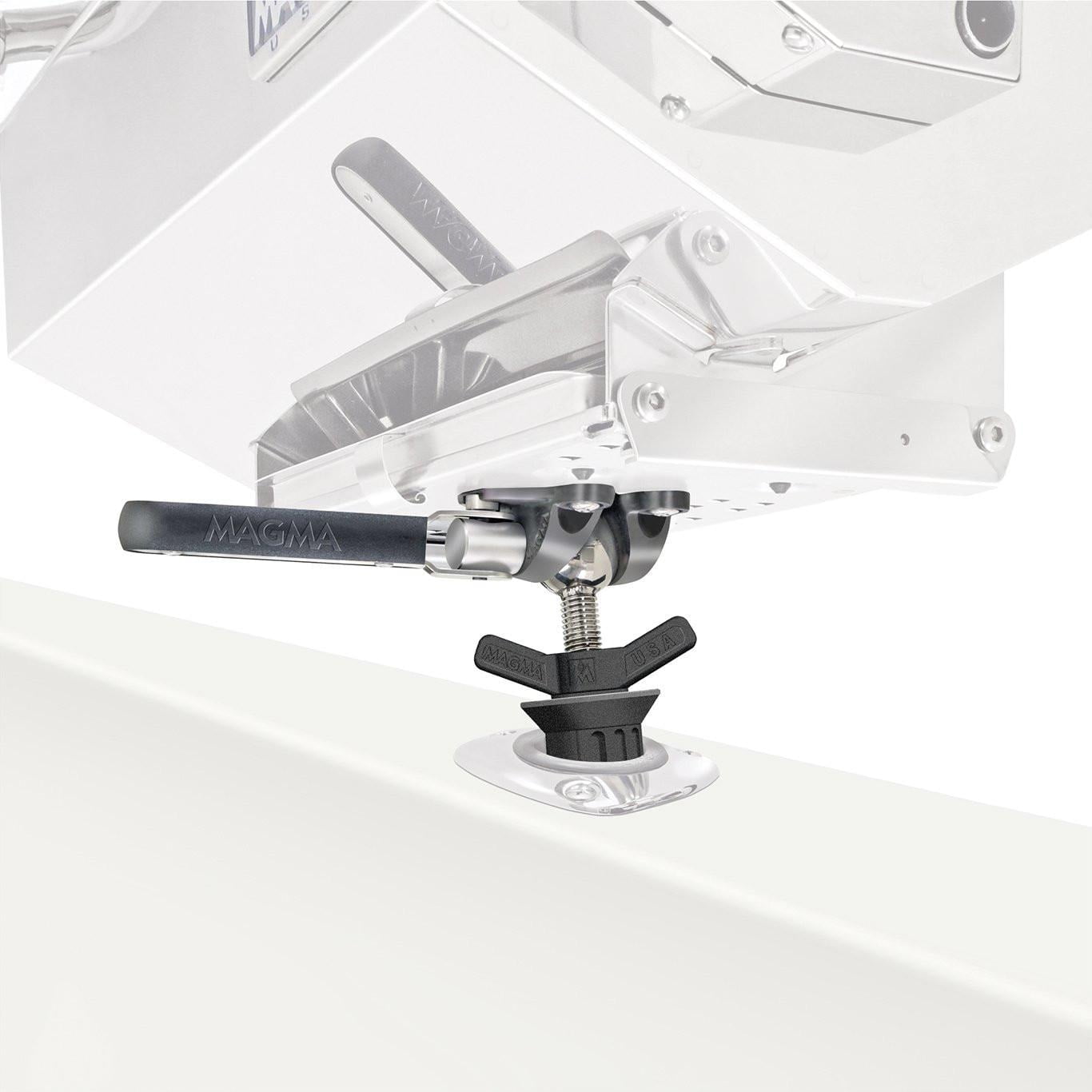 Magma Powr Grip LeveLock Double Locking Fish Rod Holder Mount for Rectangular Grills - T10-375