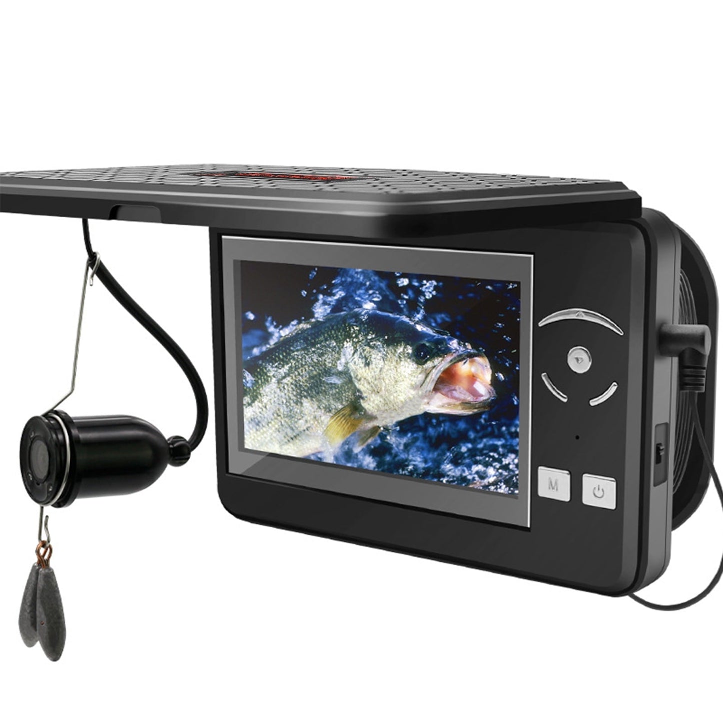 Mewmewcat Portable Underwater Fishing Waterproof 720P Fish Finder with 4.3 Inch LCD Display for Ice Lake Sea Boat Fishing