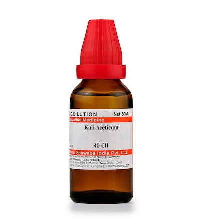Kali Aceticum Homeopathy Dilution 6C, 30C, 200C, 1M, 10M.