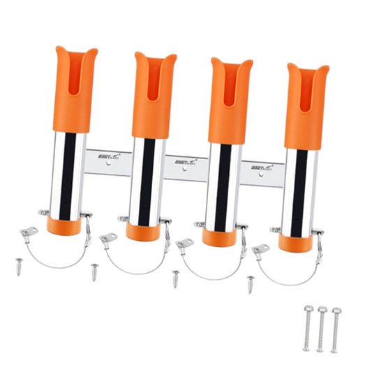 SunniMix Fishing Rod Holder Heavy Duty 4 Tubes Organizer Links for Truck Garage Canoe orange