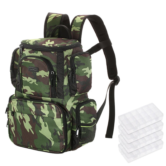 Tackle Pack Lixada Fishing Tackle Bag Backpack Fishing Lures Bait Box Storage Bag with 4 Fishing Tackle Boxes