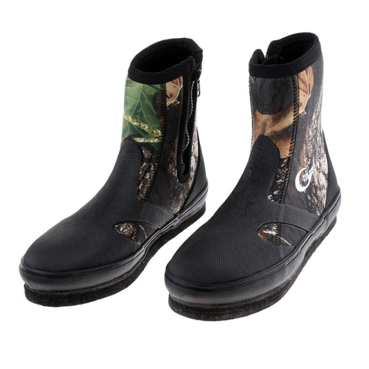 Skid Spikes Sole Fishing Boots Shoes Waders, River Tracing Shoes, Wade/Wading Shoe, Scuba Diving Zipper Boot - 3 Sizes 10