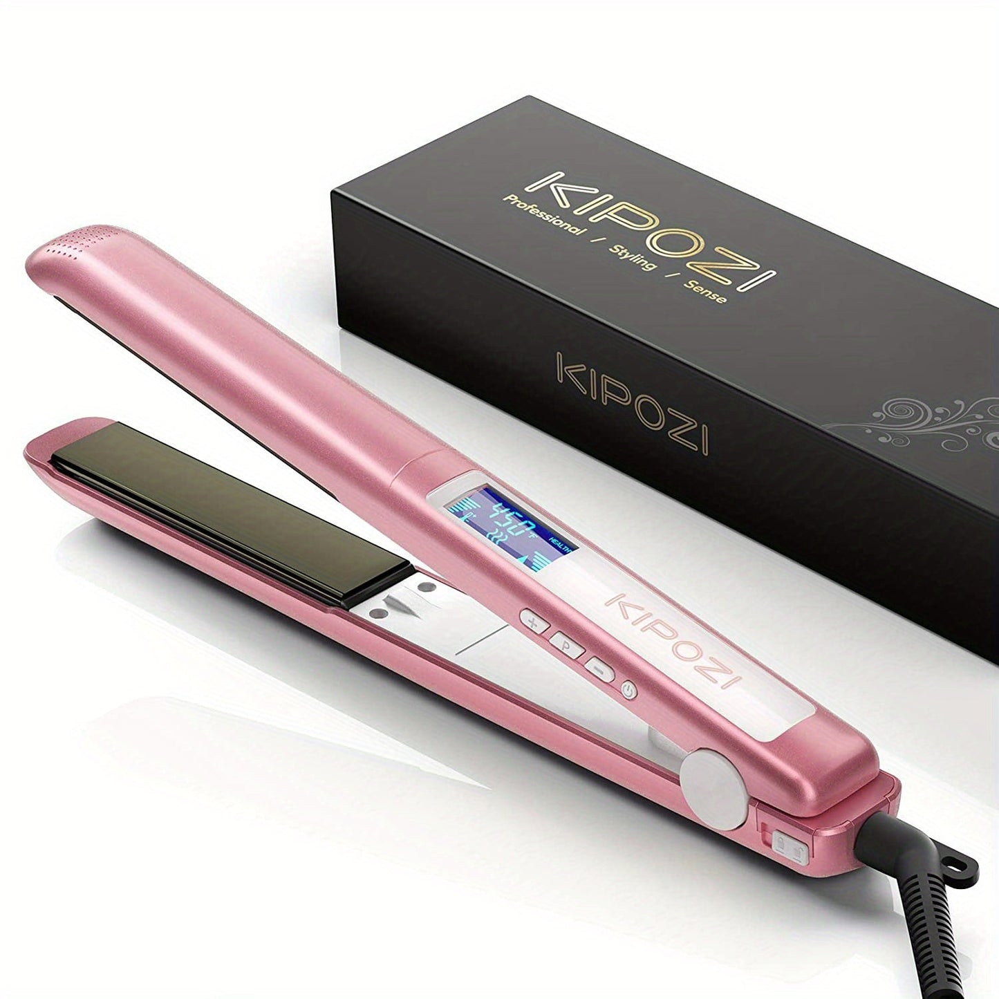 KIPOZI Professional Negative Ion Hair Straightener: Get Silky-Smooth Hair with Floating Titanium Plates!