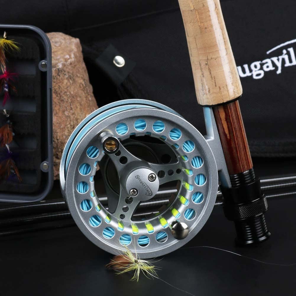 Sougayilang Saltwater Freshwater Fly Fishing Rod with Fly Reel Combo - Novice Fishing Full Kit