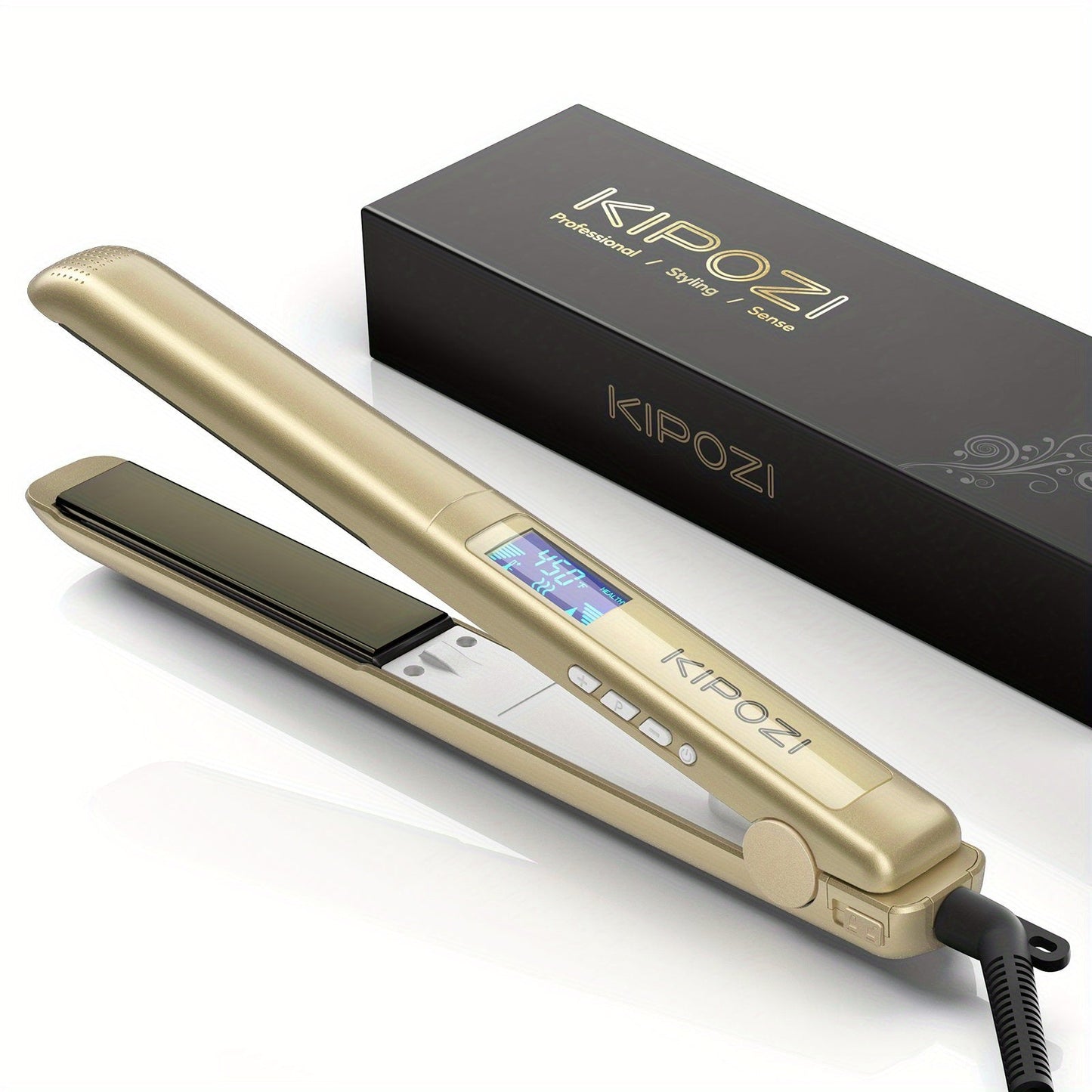 KIPOZI Professional Negative Ion Hair Straightener: Get Silky-Smooth Hair with Floating Titanium Plates!