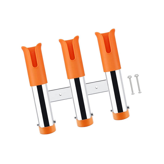 3 Tube Fishing Rod Holder Pole Rest Fishing Pole Rack for Ship Boats Marine Orange