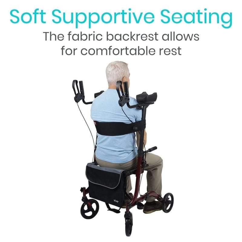 Vive Health Lightweight Folding Upright Rolling Walker Rollator - Senior.com Upright Walkers