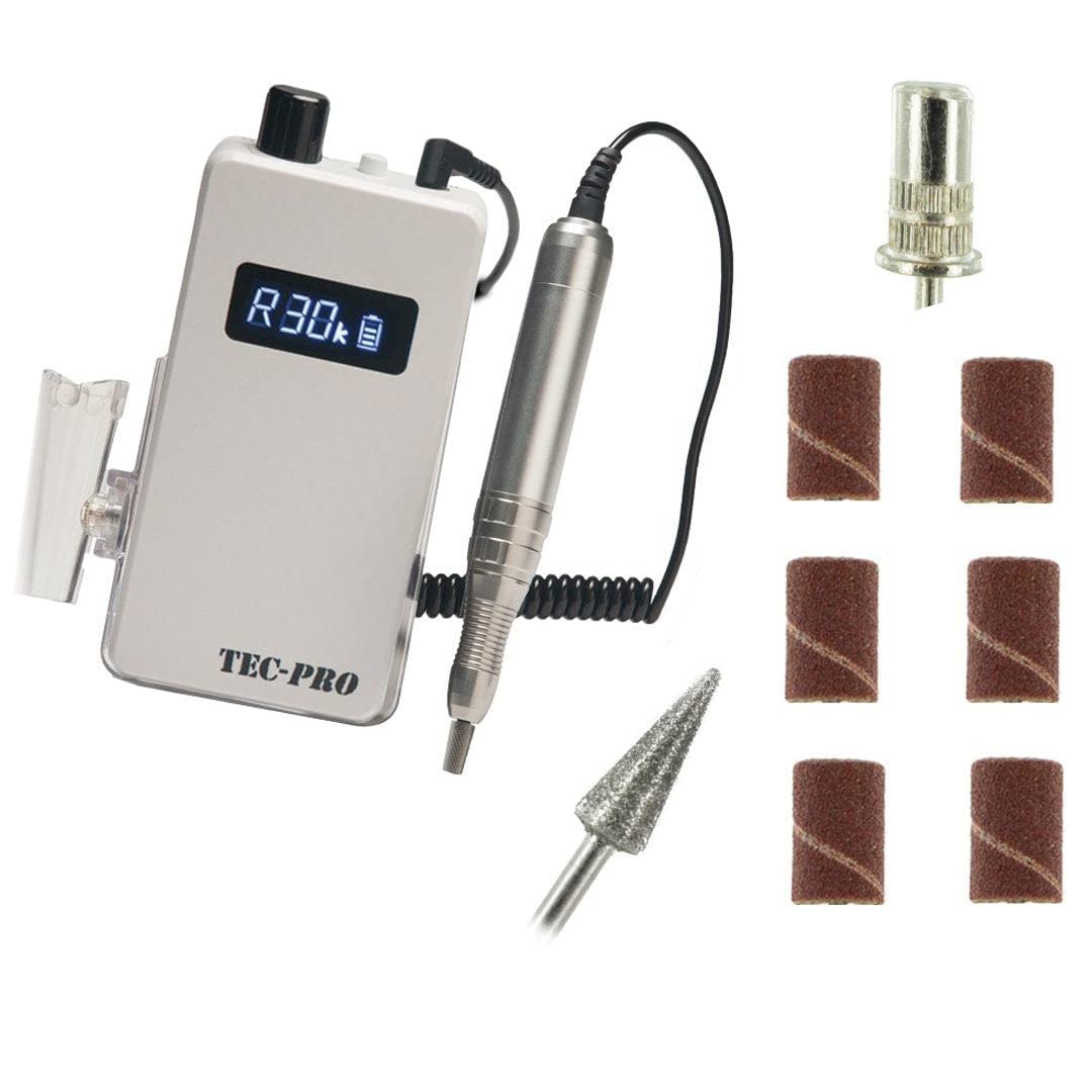 Tec-Pro Portable & Rechargeable Nail Drill  - Pearl White or Black